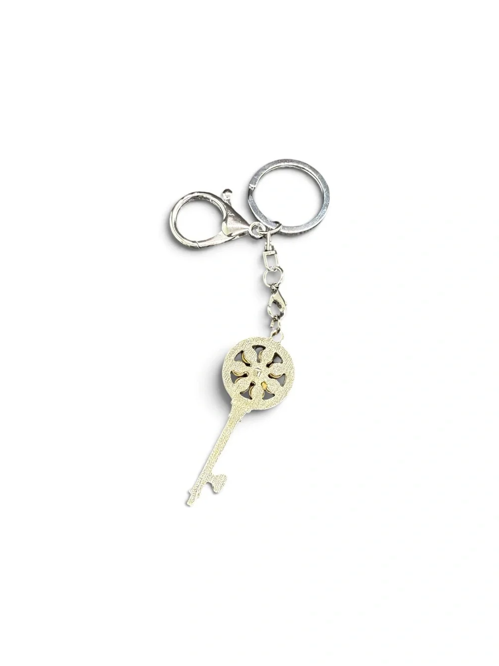 🏷️‼️5/$25🏷️‼️🗝️Silver-Tone Crystal Key Charm Keychain/Bag Charm/NWOT🗝️